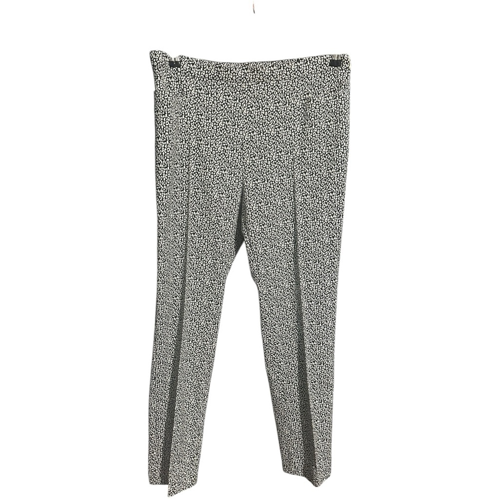 Akris Punto Franca Cheetah Print Ankle Pants Black White Size 8